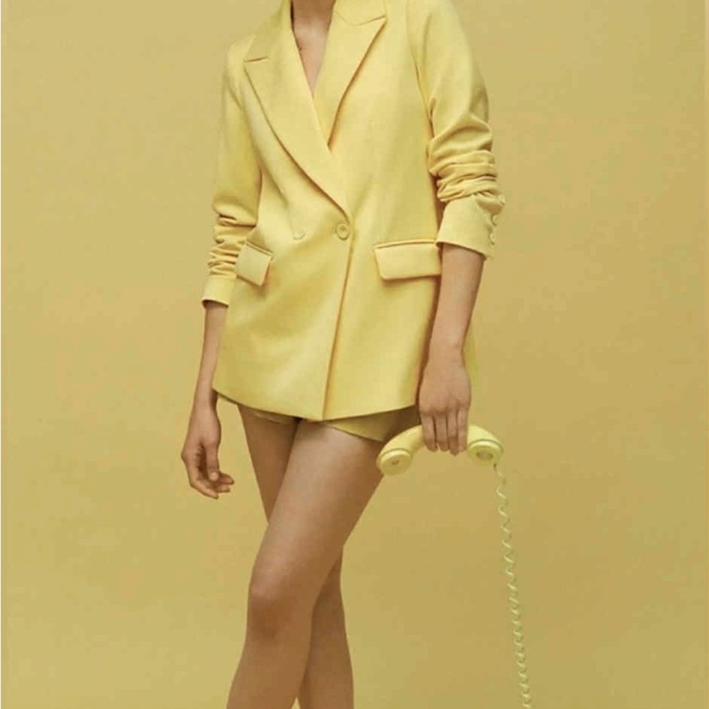 Favorite Daughter Oversized Yellow Suits You Blazer